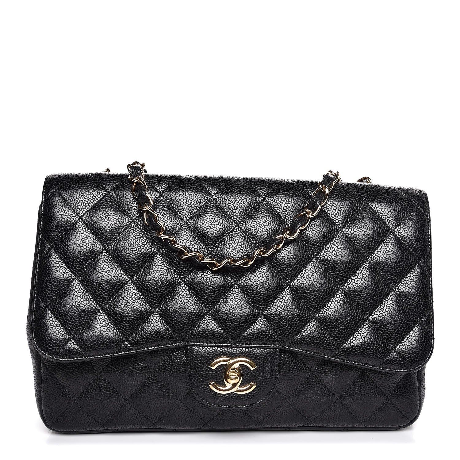 Chanel Caviar Quilted Jumbo Single Flap Black 1 of 9