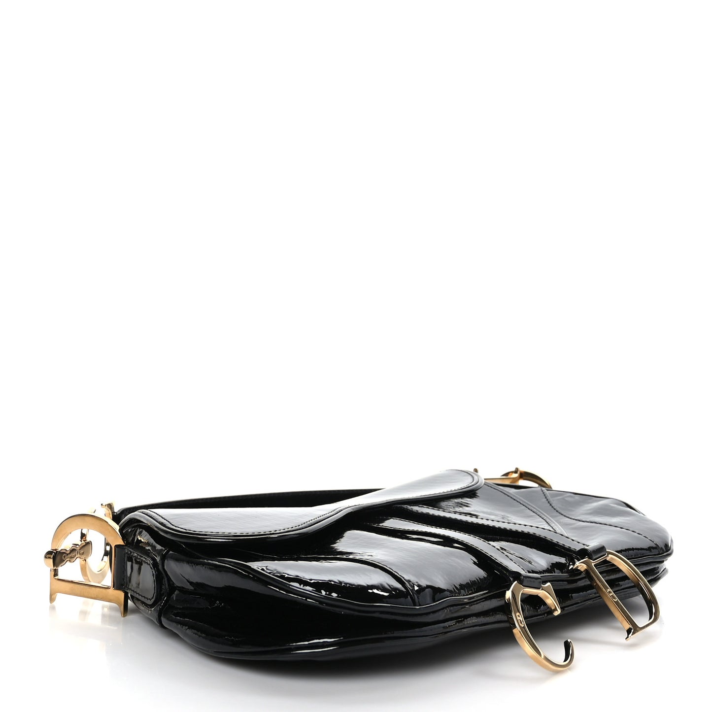 Patent Diorissimo Double Saddle Bag Black
