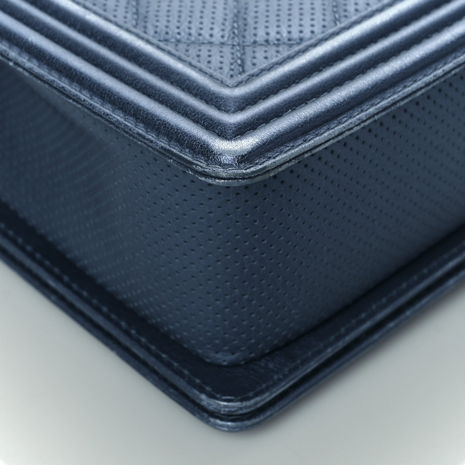 Chanel Perforated Lambskin Quilted New Medium Boy Flap Blue 8 of 18