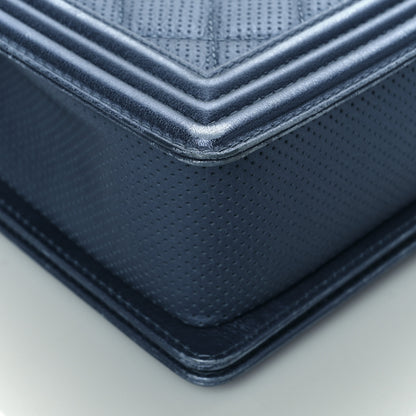 Chanel Perforated Lambskin Quilted New Medium Boy Flap Blue 8 of 18