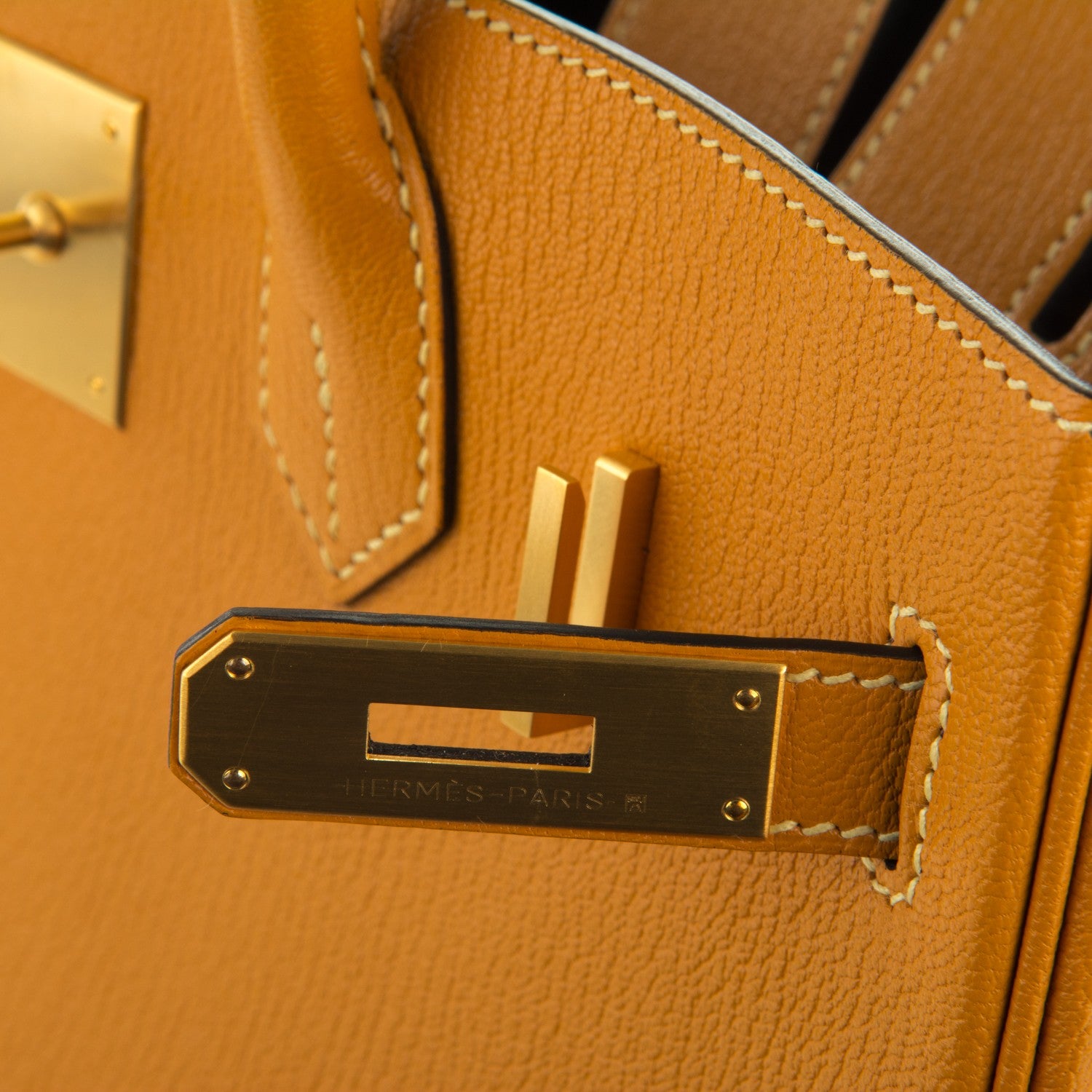 Hermes Chevre Mysore Horseshoe Birkin 30 Curry Raisin 8 of 23