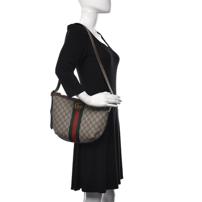 Gucci GG Supreme Monogram Web Small Ophidia Half Moon Hobo Brown 2 of 9