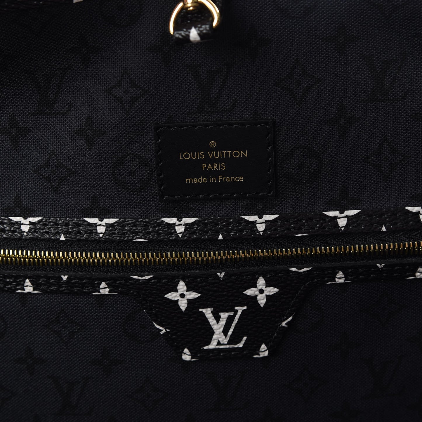 Monogram Giant Crafty Neverfull MM Creme Rouge Black