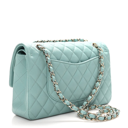 Chanel Caviar Quilted Medium Double Flap Light Blue 2 of 11