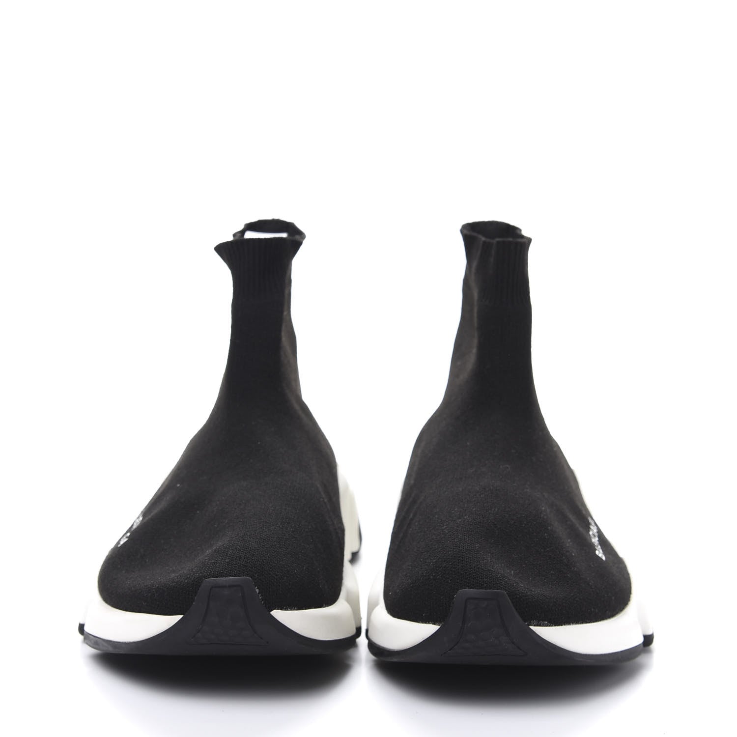 Balenciaga Neoprene Knit Womens Speed Sneakers 41 Black White 2 of 8