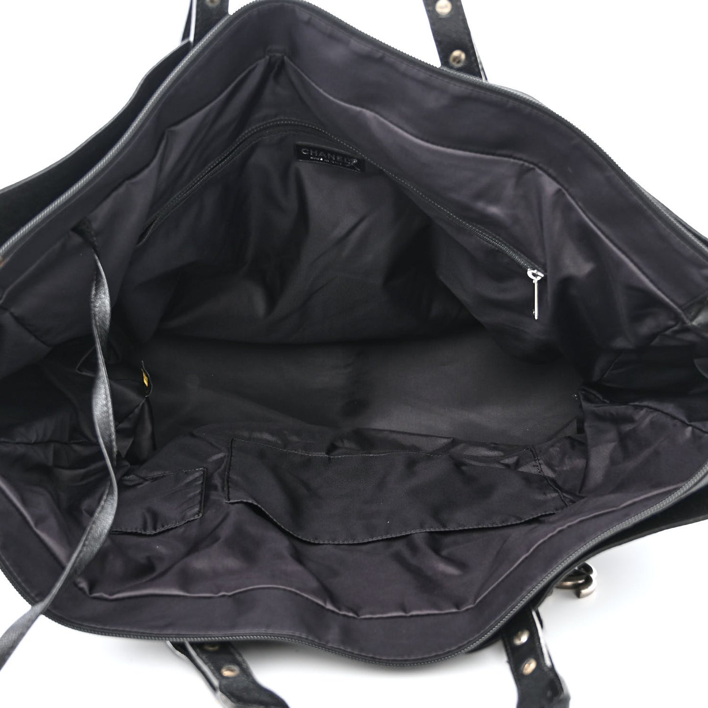 Coated Canvas Stitched XL Paris Biarritz Tote Black