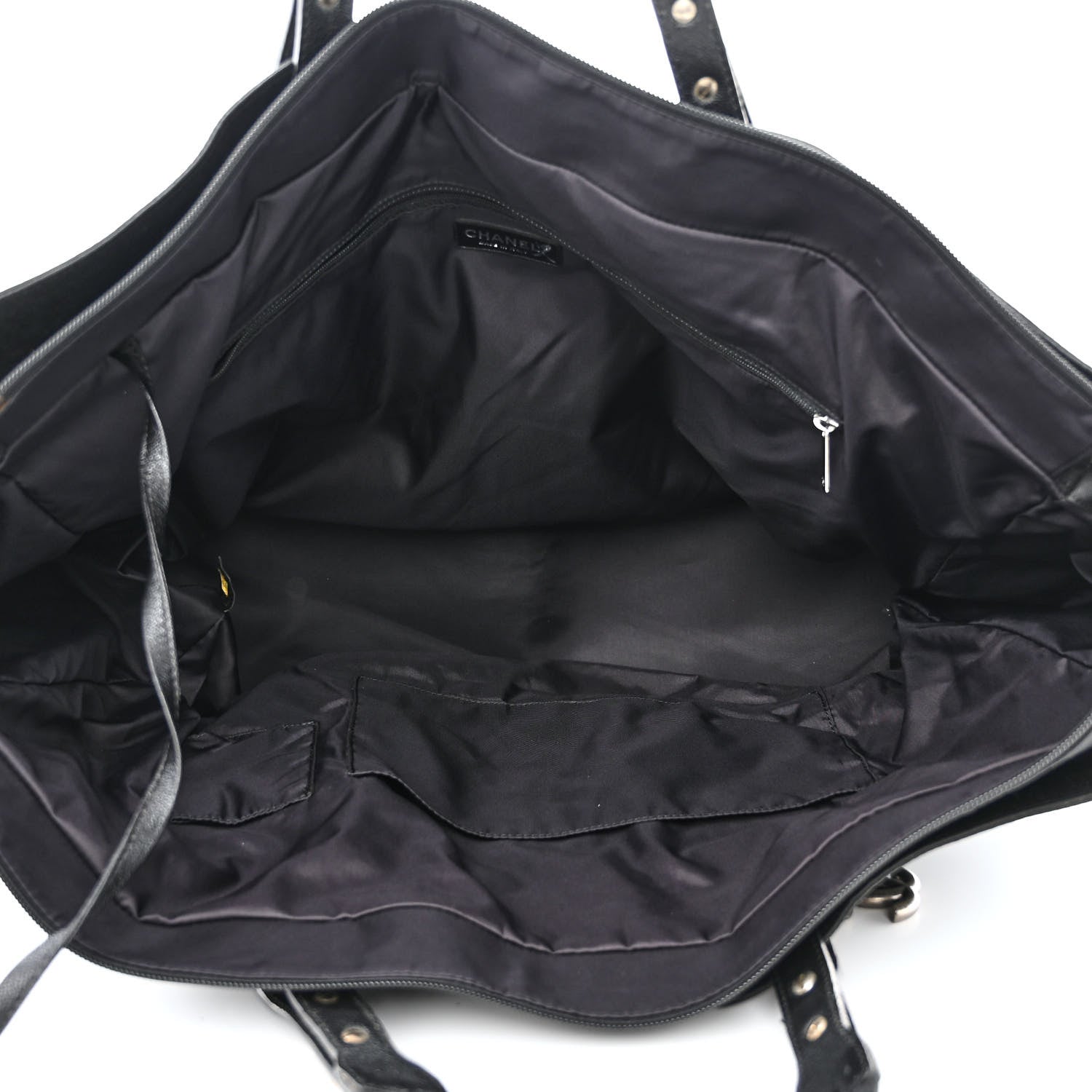 Chanel Coated Canvas Stitched XL Paris Biarritz Tote Black 8 of 20