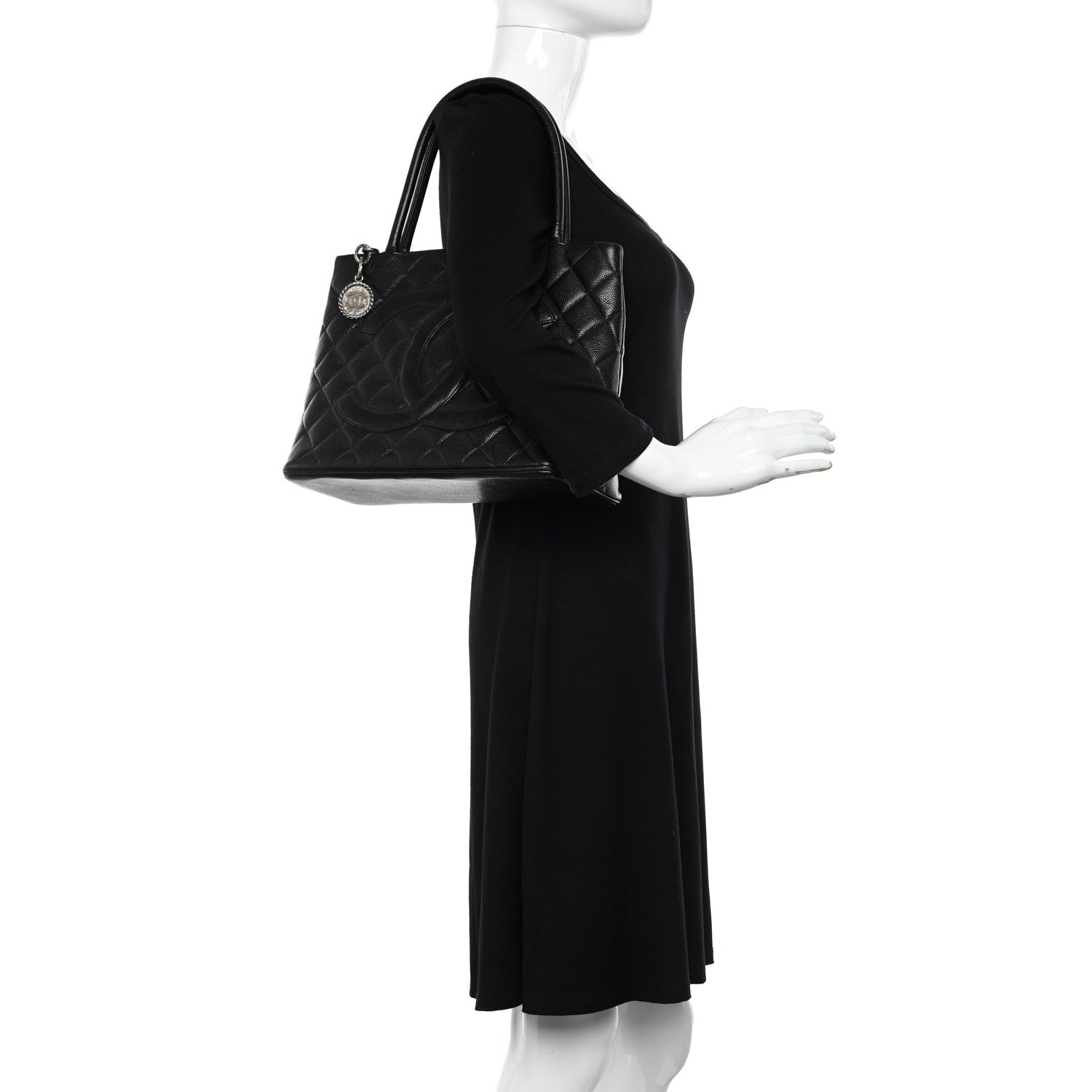 Chanel Caviar Quilted Medallion Tote Black 2 of 10