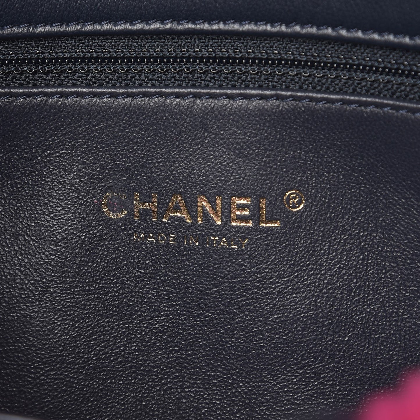 Lambskin Shearling Medium Flap Fuchsia Navy