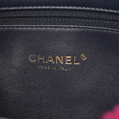 Chanel Lambskin Shearling Medium Flap Fuchsia Navy 6 of 8