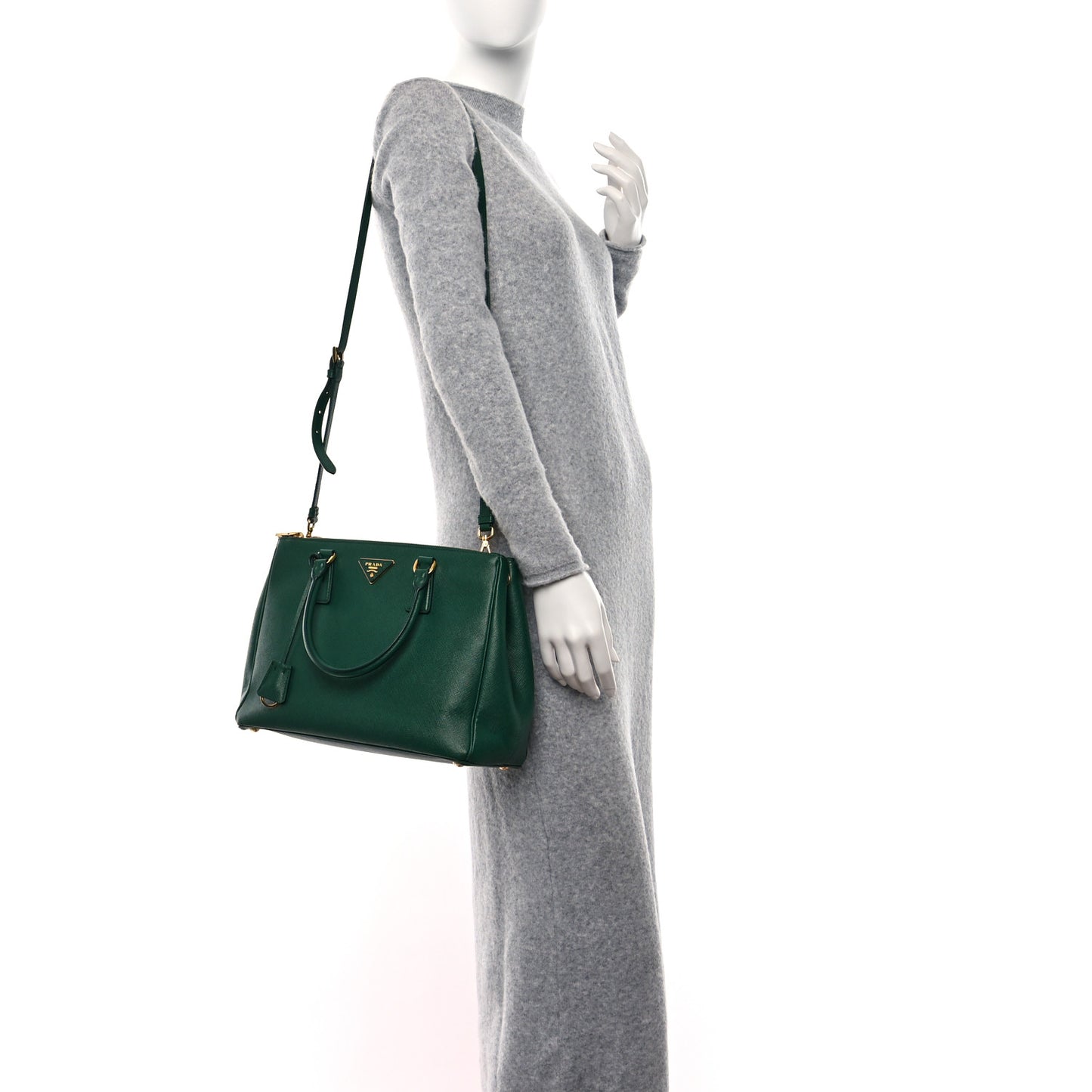 Saffiano Medium Galleria Double Zip Tote Biliardo