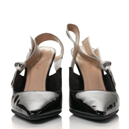 Christian Dior Patent Ribbon J'Adior Slingback 100mm Pumps 38 Black 2 of 8