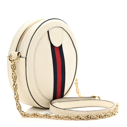 Gucci Textured Calfskin Web Mini Ophidia Round Shoulder Bag Mystic White 3 of 14