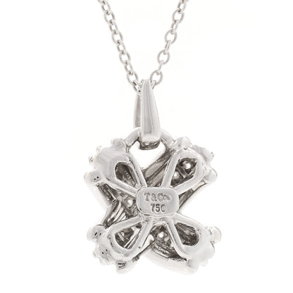 Tiffany 18K White Gold Diamond Signature X Pendant Necklace 5 of 5