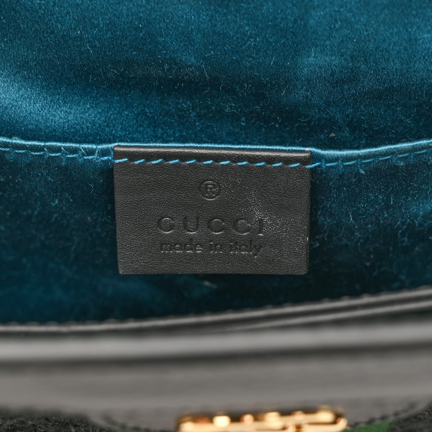Suede Patent GG Web Small Ophidia Chain Shoulder Bag Black