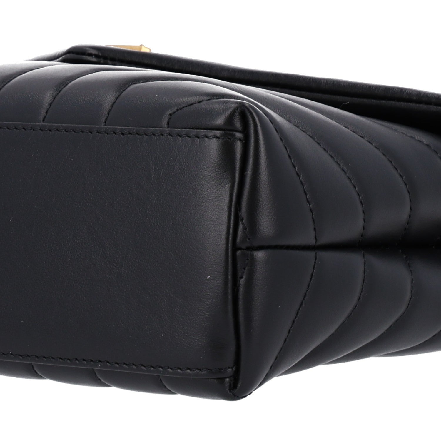 Saint Laurent Calfskin Y Quilted Monogram Small Loulou Chain Satchel Black 3 of 11