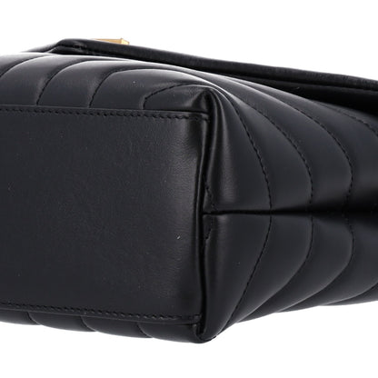 Saint Laurent Calfskin Y Quilted Monogram Small Loulou Chain Satchel Black 3 of 11