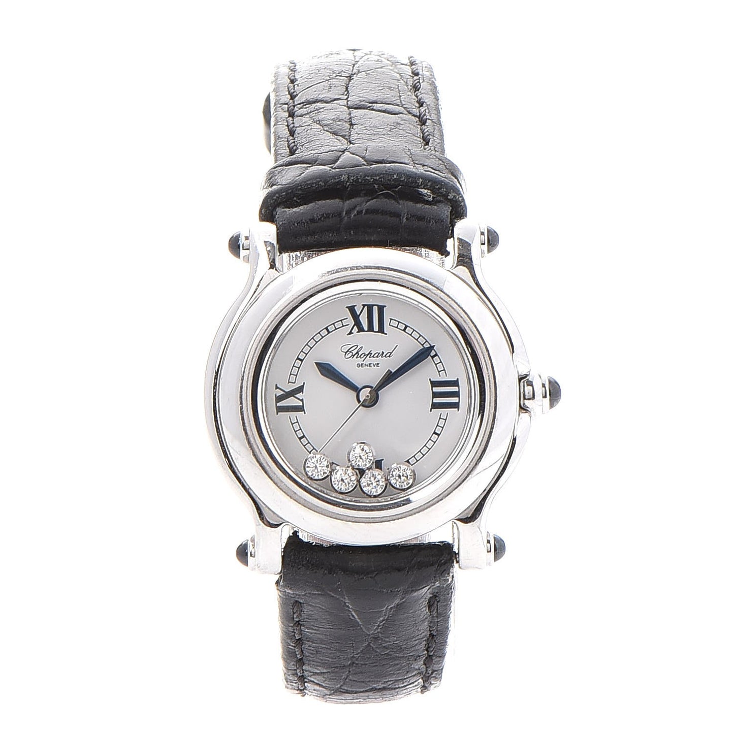 Stainless Steel Alligator 5 Diamond 26mm Happy Sport Quartz Watch