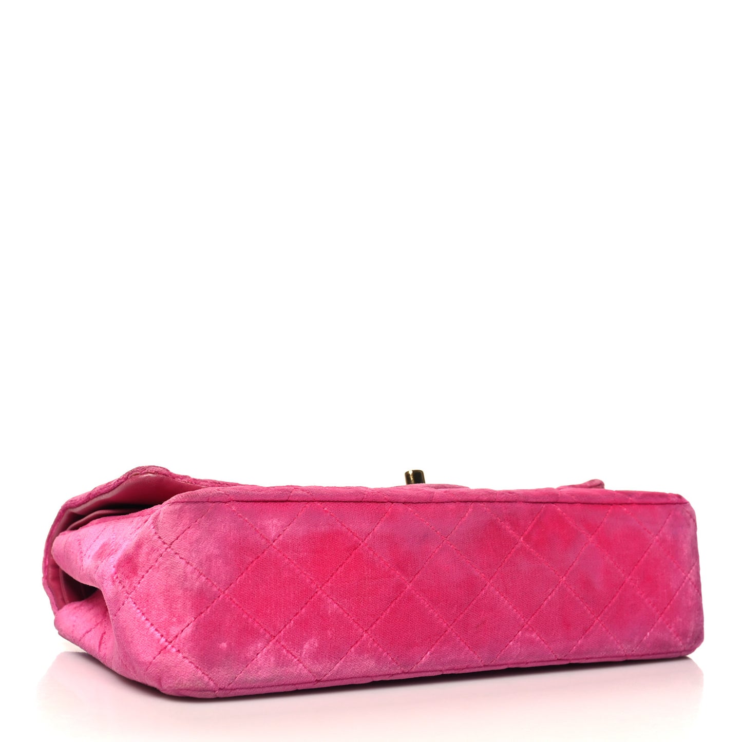 Velvet Quilted Medium Double Flap Pink