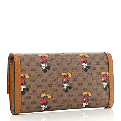 Gucci X DISNEY Mini Vintage GG Supreme Monogram Mickey Mouse Continental Wallet Beige Vintage Sun Oil 3 of 8