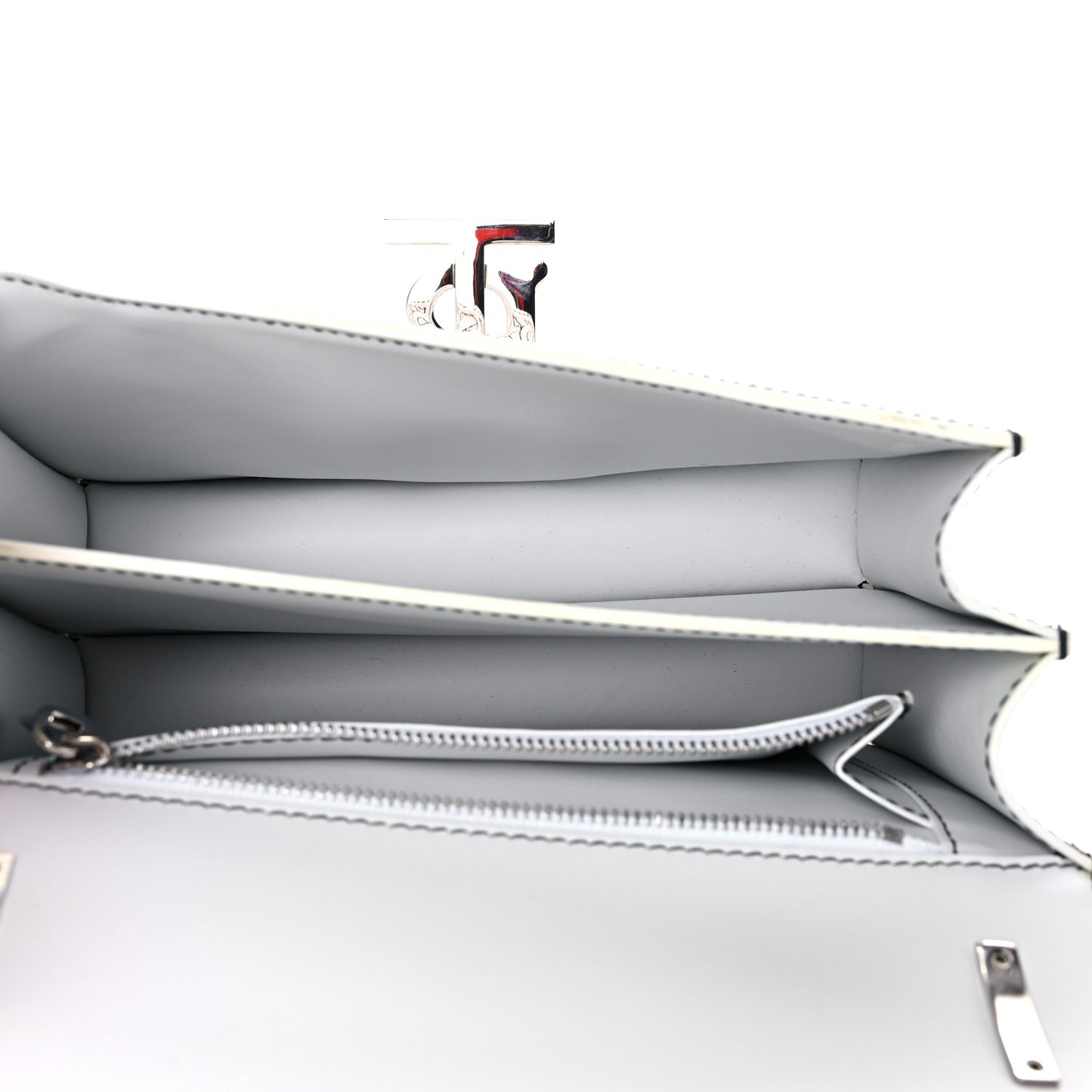 Calfskin Monogram Embossed Small TB Chain Bag Optic White