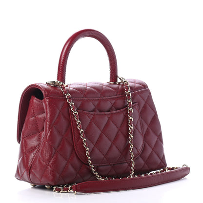 Chanel Caviar Lizard Embossed Quilted Mini Coco Handle Flap Burgundy 2 of 4