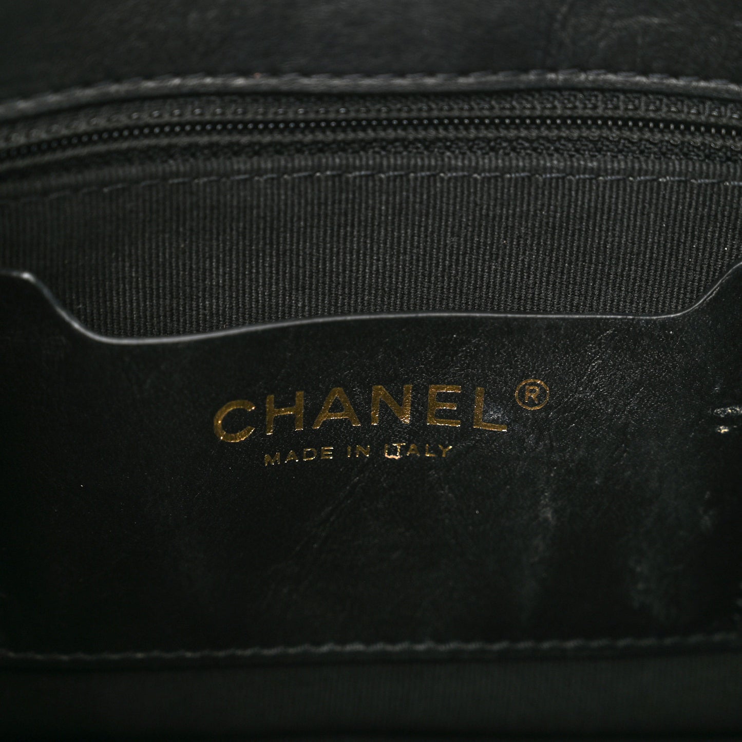 Aged Calfskin Quilted Graphic Catch Flap Black