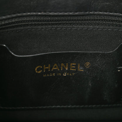 Chanel Aged Calfskin Quilted Graphic Catch Flap Black 7 of 12