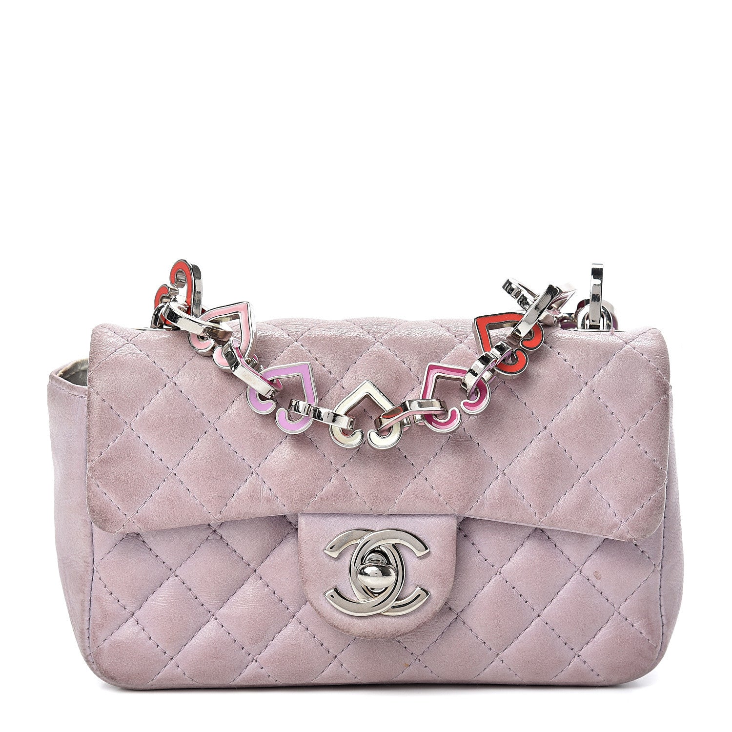 Chanel Lambskin Quilted Mini Valentine Flap Lilac 1 of 22