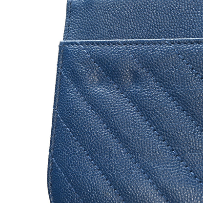Chanel Caviar Chevron Quilted Wallet On Chain WOC Navy 10 of 10