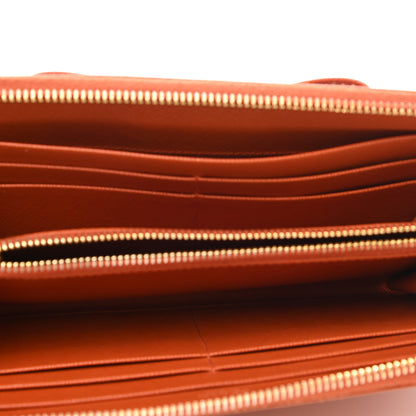 Prada Saffiano Fiocco Bow Zip Around Wallet Papaya 6 of 8