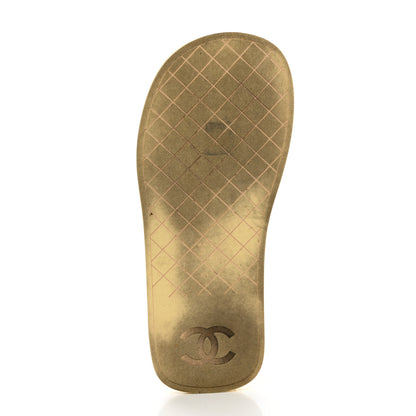 Chanel Lambskin CC Thong Sandals 40 Yellow 15 of 17