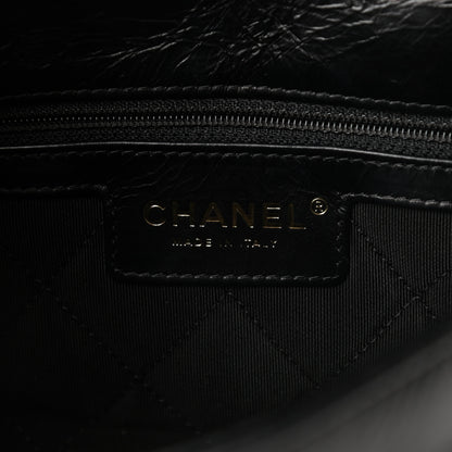 Chanel Aged Calfskin Embossed Camellia Flap Black 7 of 11