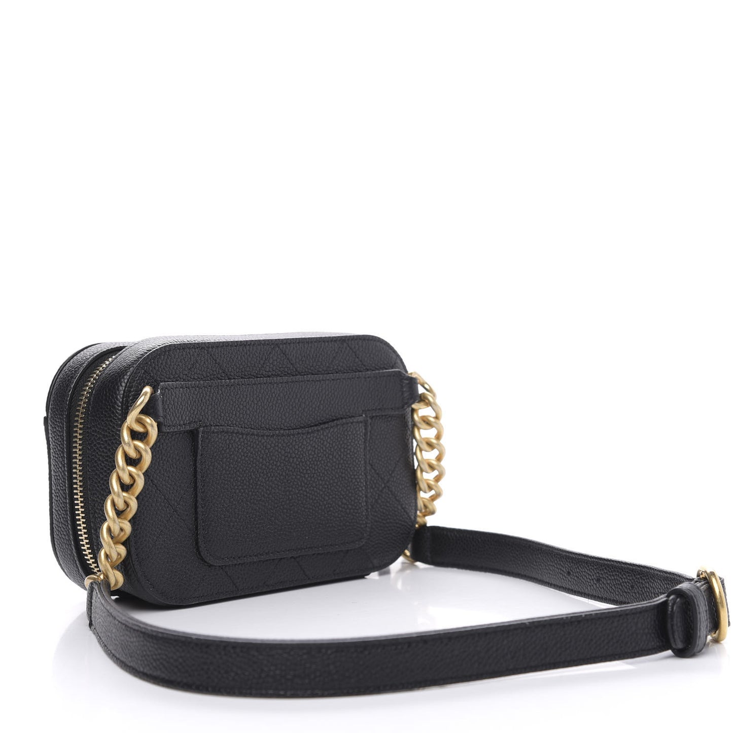 Caviar Quilted Waist Bag Black