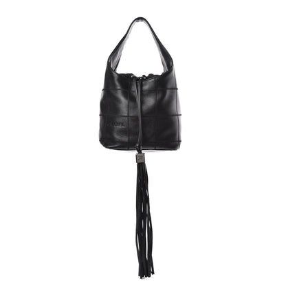 Chanel Calfskin Square Stitched Tassel Hobo Black 1 of 10