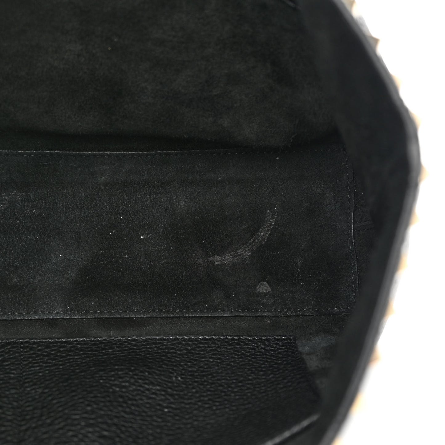 Grained Calfskin Small Rockstud Shoulder Tote Black