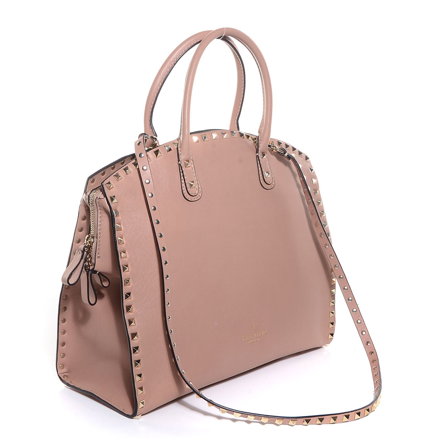 Valentino Garavani Vitello Rockstud Dome Shopper Soft Noisette 3 of 9