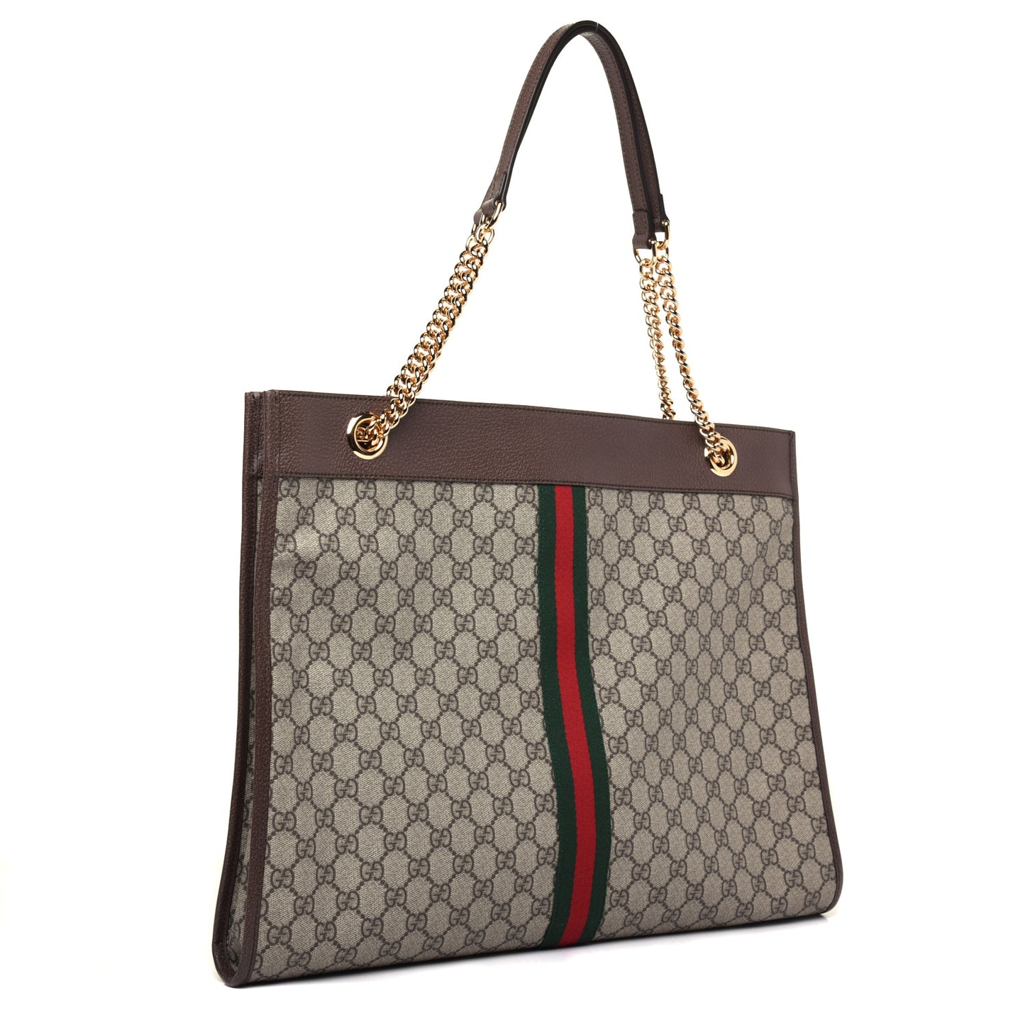 GG Supreme Monogram Large Rajah Chain Tote Beige New Acero