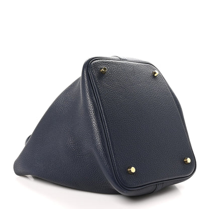 Hermes Taurillon Clemence Picotin Lock 22 MM Bleu Nuit 4 of 12