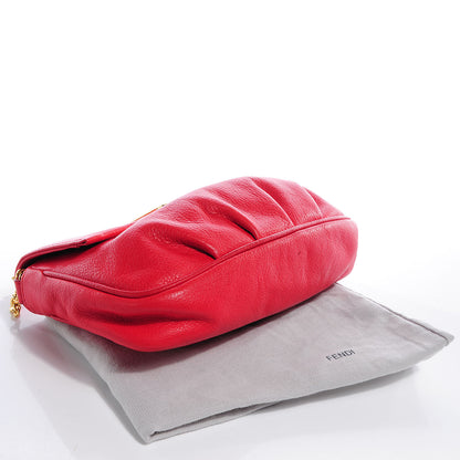 Fendi Vitello Flamingo Fendista Pouchette Crossbody Red 4 of 9