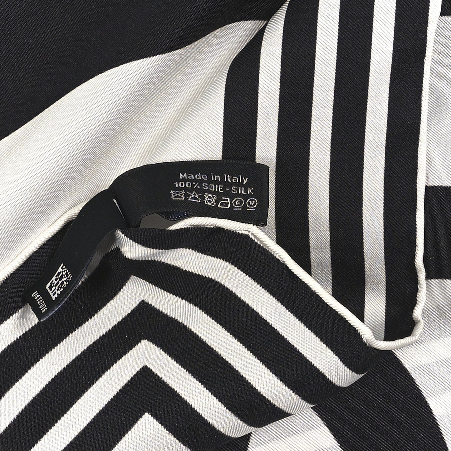 Silk CC Square Logo Scarf Black White