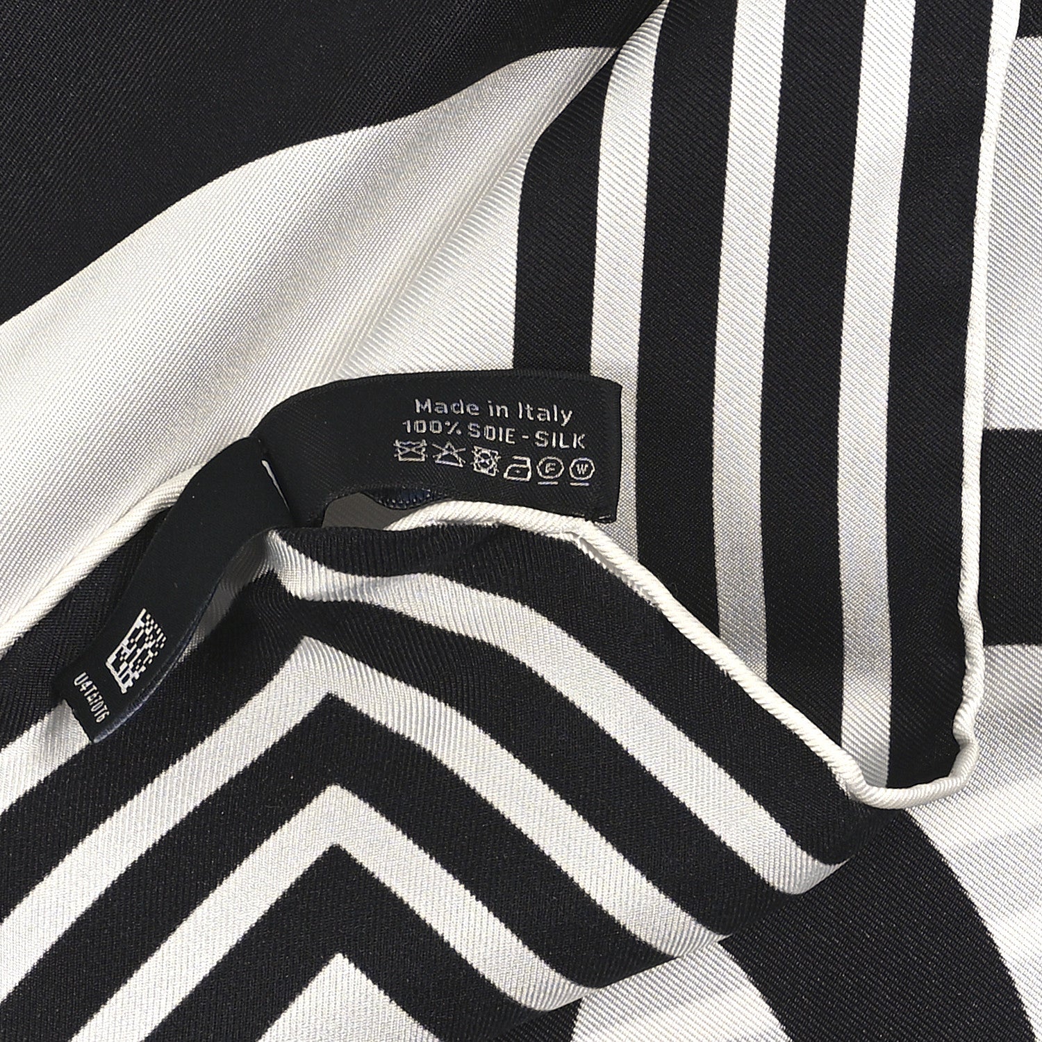 Chanel Silk CC Square Logo Scarf Black White 8 of 8