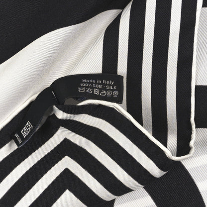 Chanel Silk CC Square Logo Scarf Black White 8 of 8