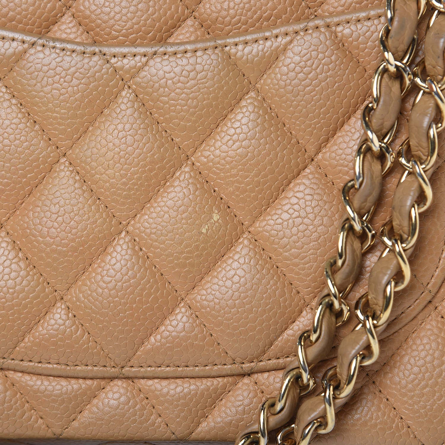 Chanel Caviar Quilted Medium Double Flap Beige 14 of 21