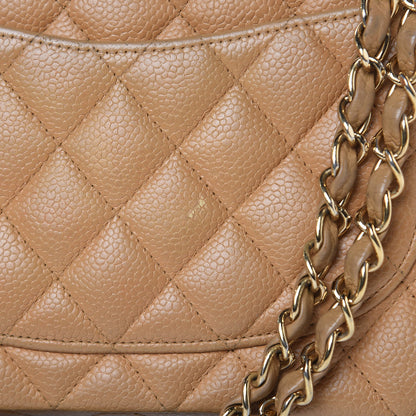 Chanel Caviar Quilted Medium Double Flap Beige 14 of 21