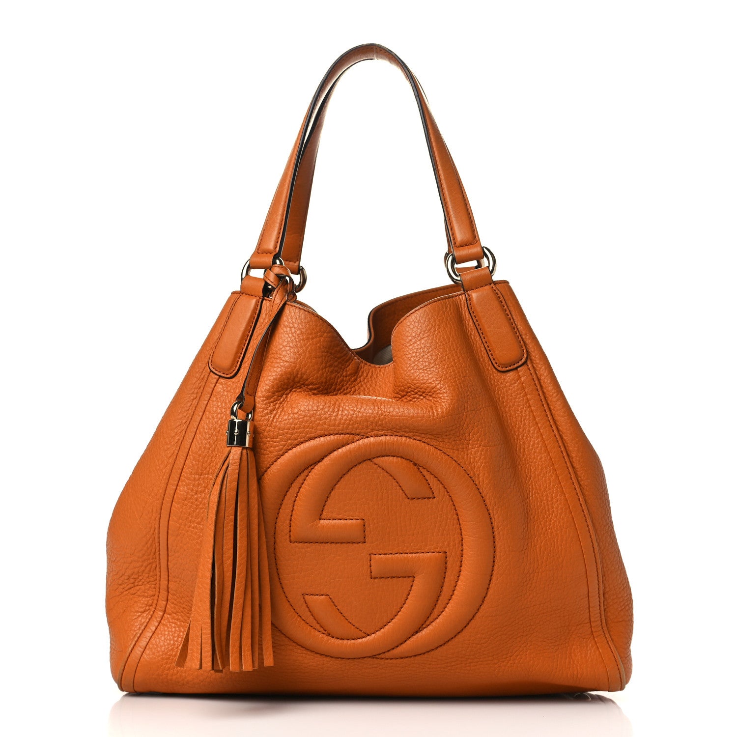 Gucci Pebbled Calfskin Medium Soho Shoulder Bag Curcuma 1 of 14