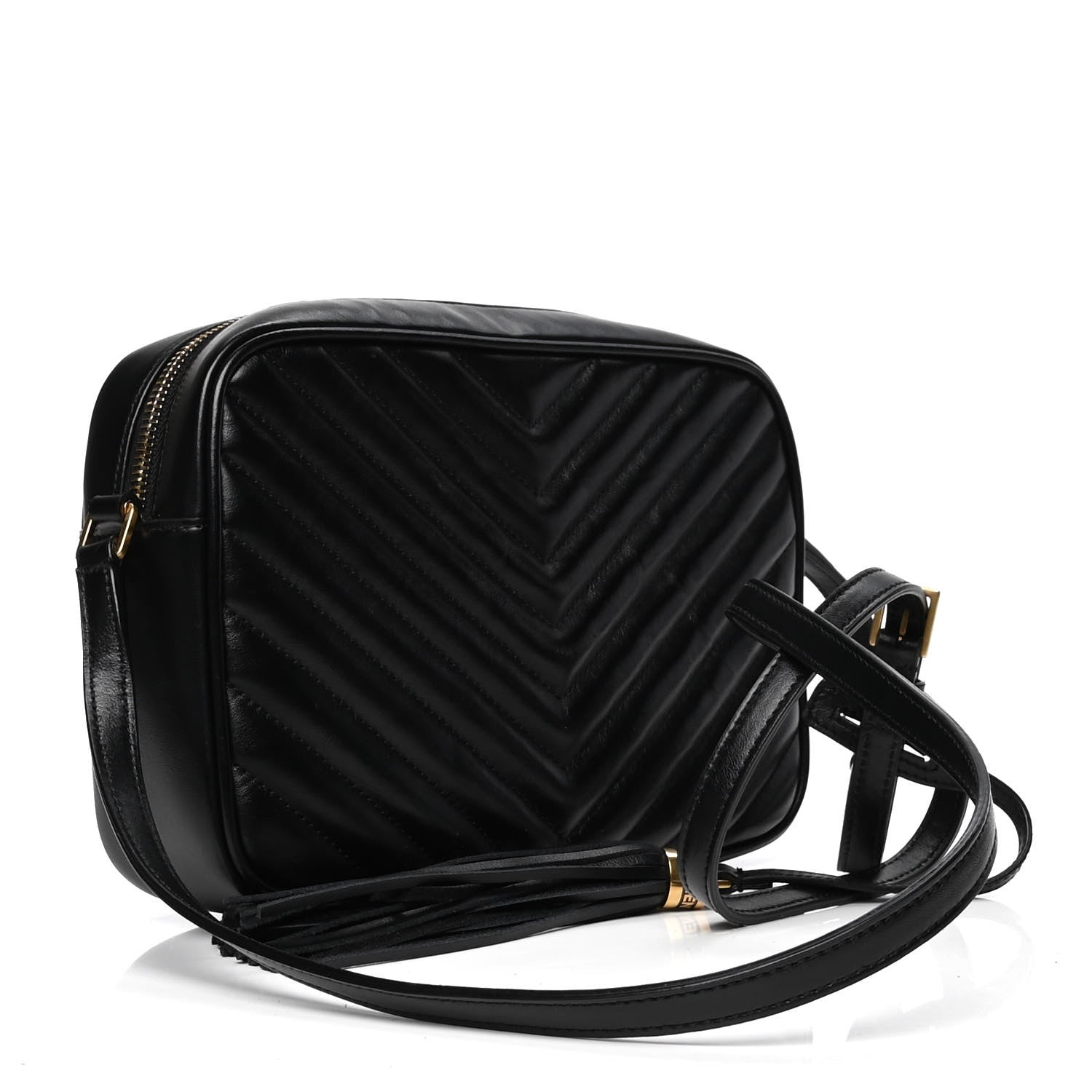 Saint Laurent Calfskin Matelasse Monogram Lou Camera Bag Black 2 of 7