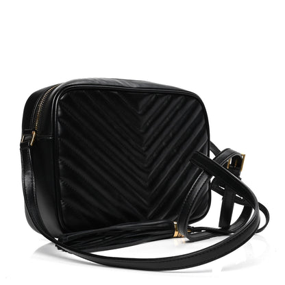 Saint Laurent Calfskin Matelasse Monogram Lou Camera Bag Black 2 of 7