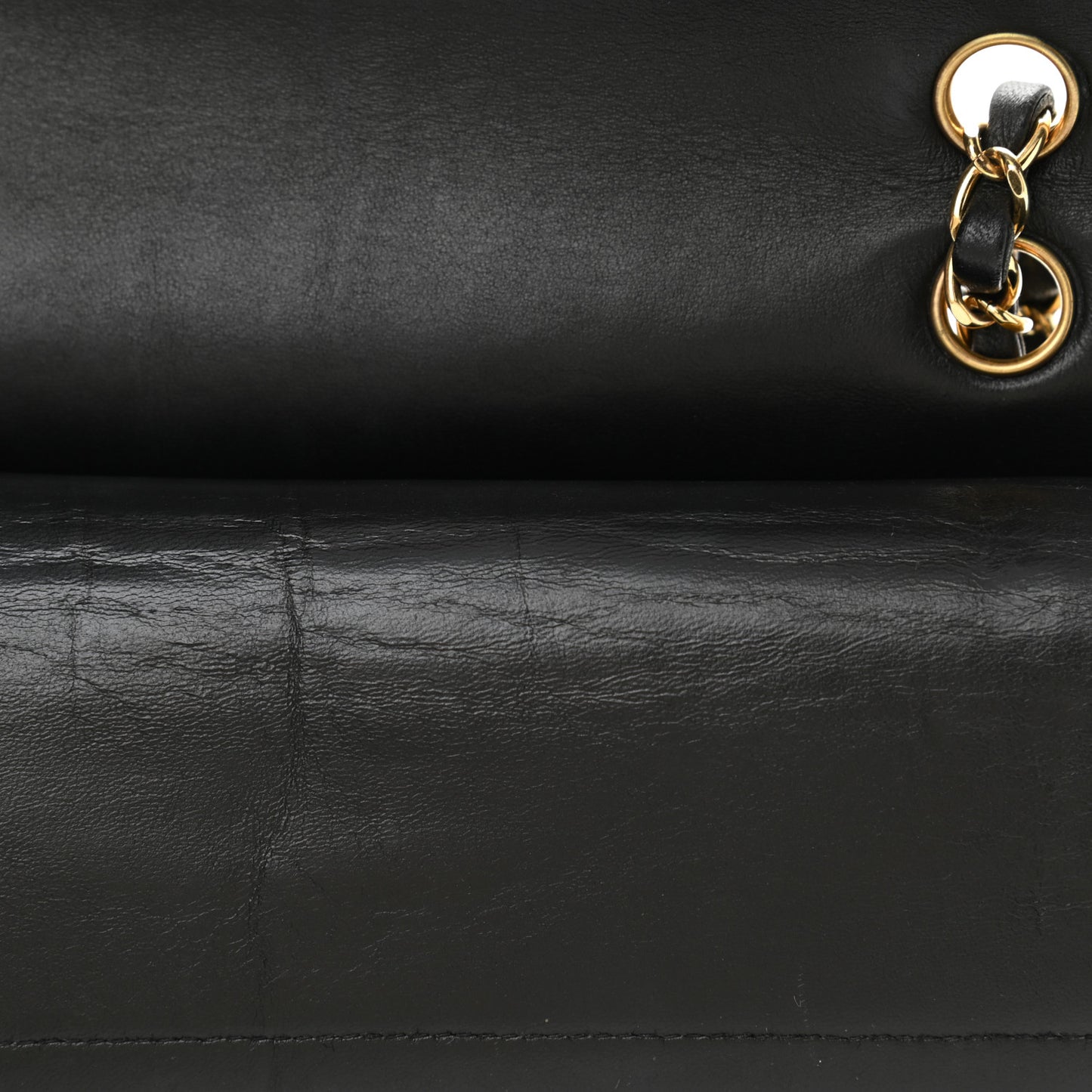 Lambskin Quilted Medium Double Flap Black