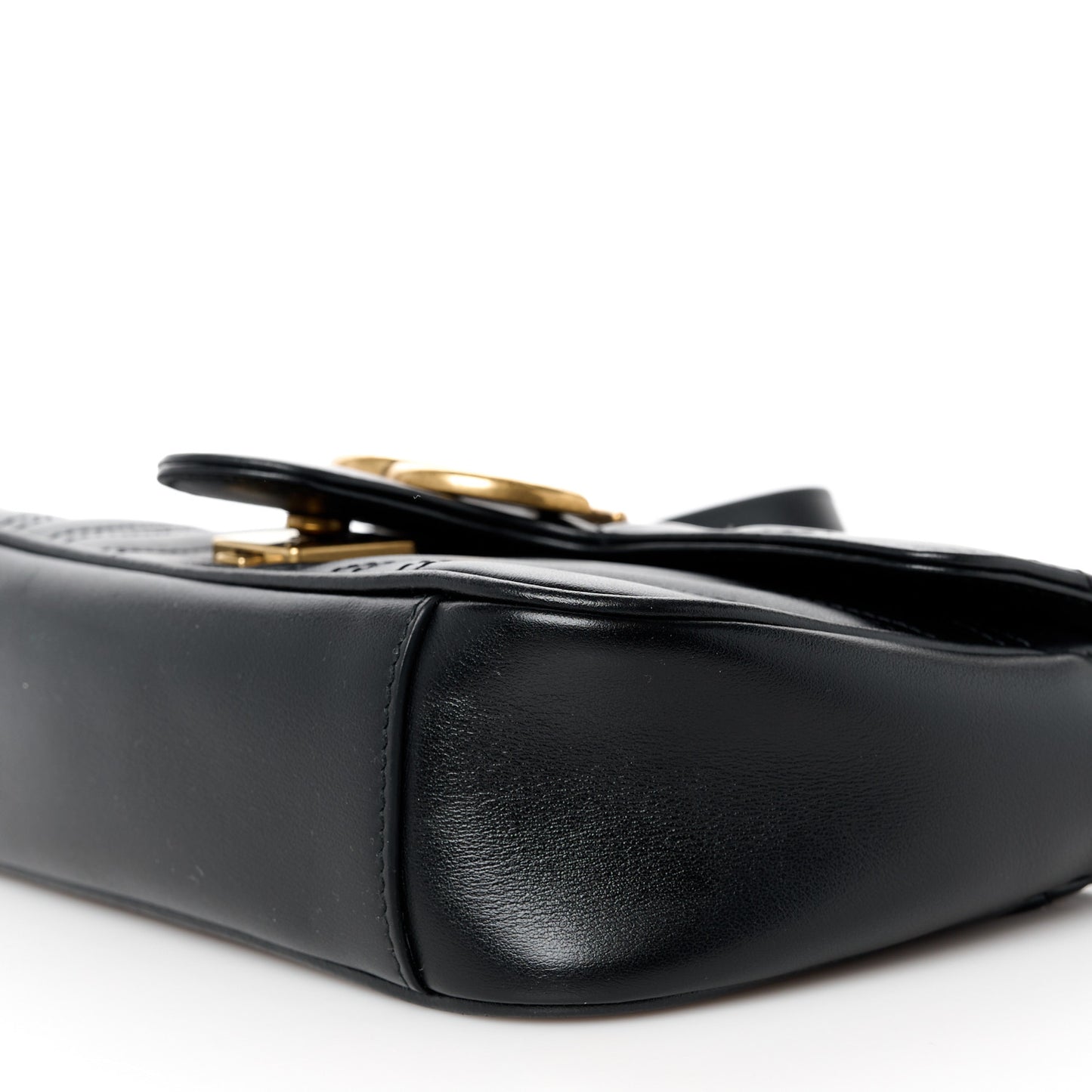 Calfskin Matelasse Mini GG Marmont Shoulder Bag Black